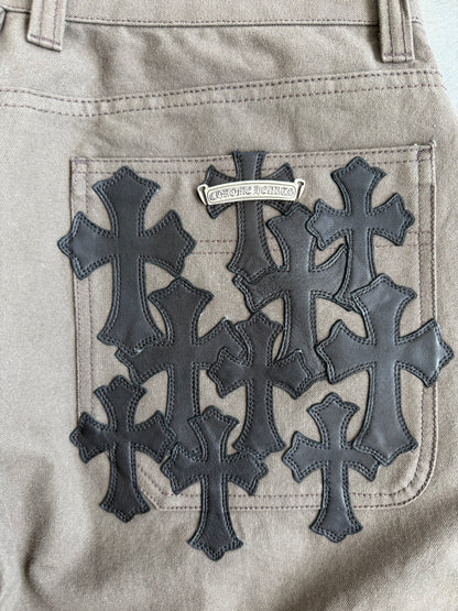 Chrome Hearts Brown & Black Cross Patch Carpenter Pants