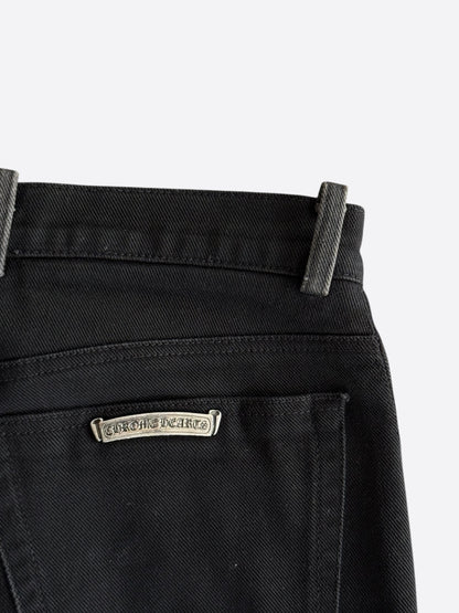 Chrome Hearts Black Double Fleur Knee Jeans