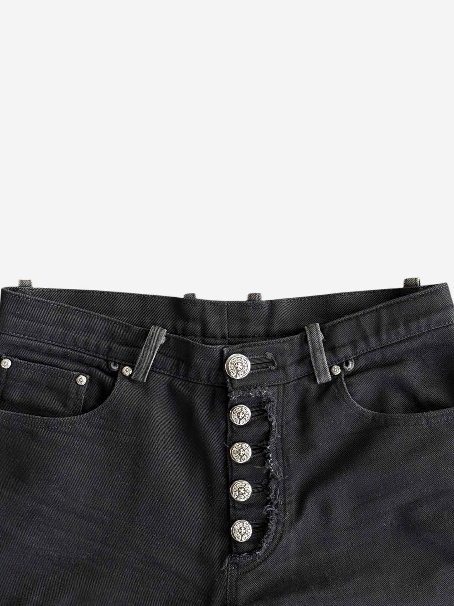 Chrome Hearts Black Double Fleur Knee Jeans