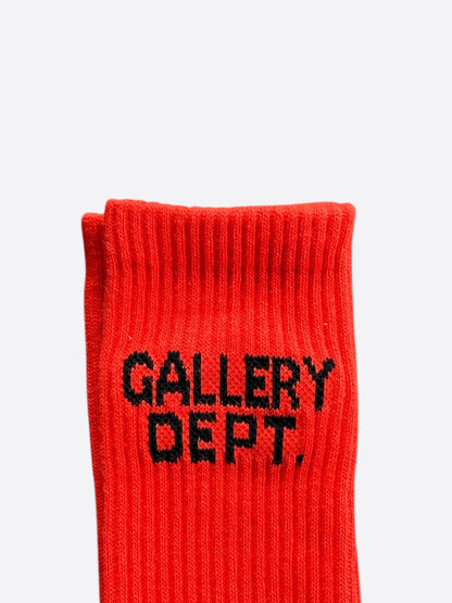 Gallery Dept Orange & Black Logo Socks