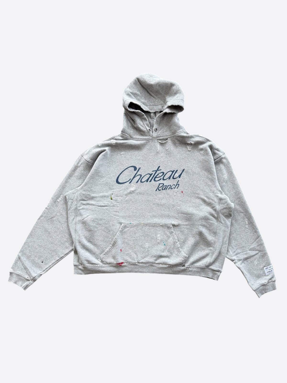 Gallery Dept Grey Paint Splatter Chateau Ranch Logo Hoodie