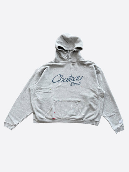 Gallery Dept Grey Paint Splatter Chateau Ranch Logo Hoodie