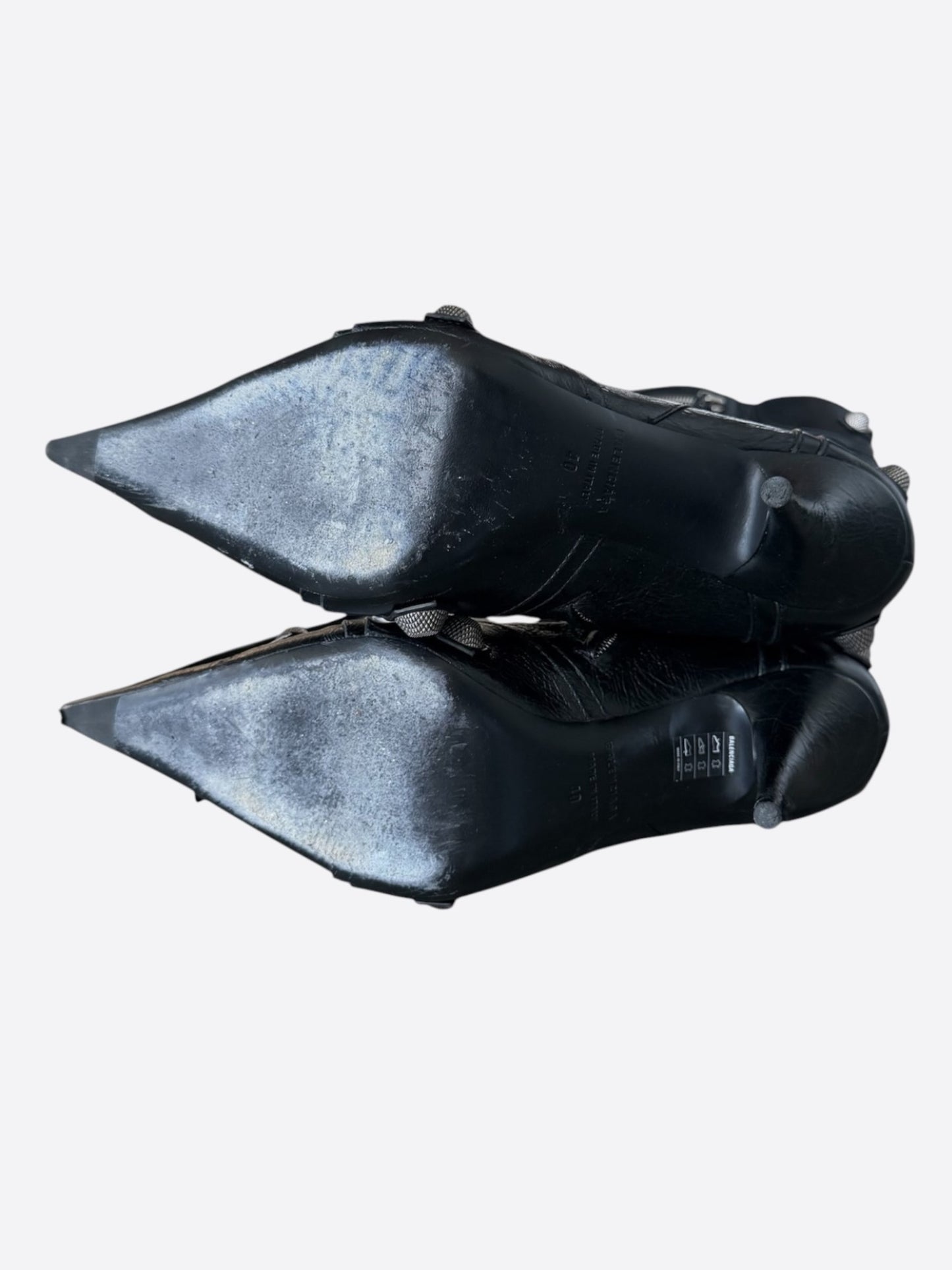 Balenciaga Black Leather Cagole High Boots