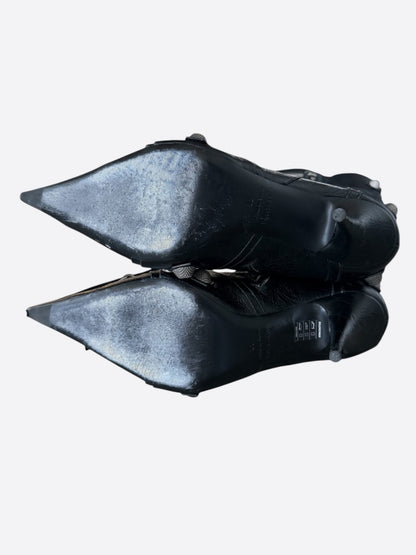 Balenciaga Black Leather Cagole High Boots