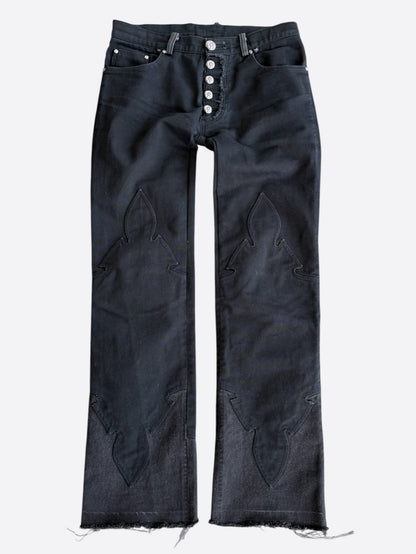 Chrome Hearts Black Double Fleur Knee Jeans