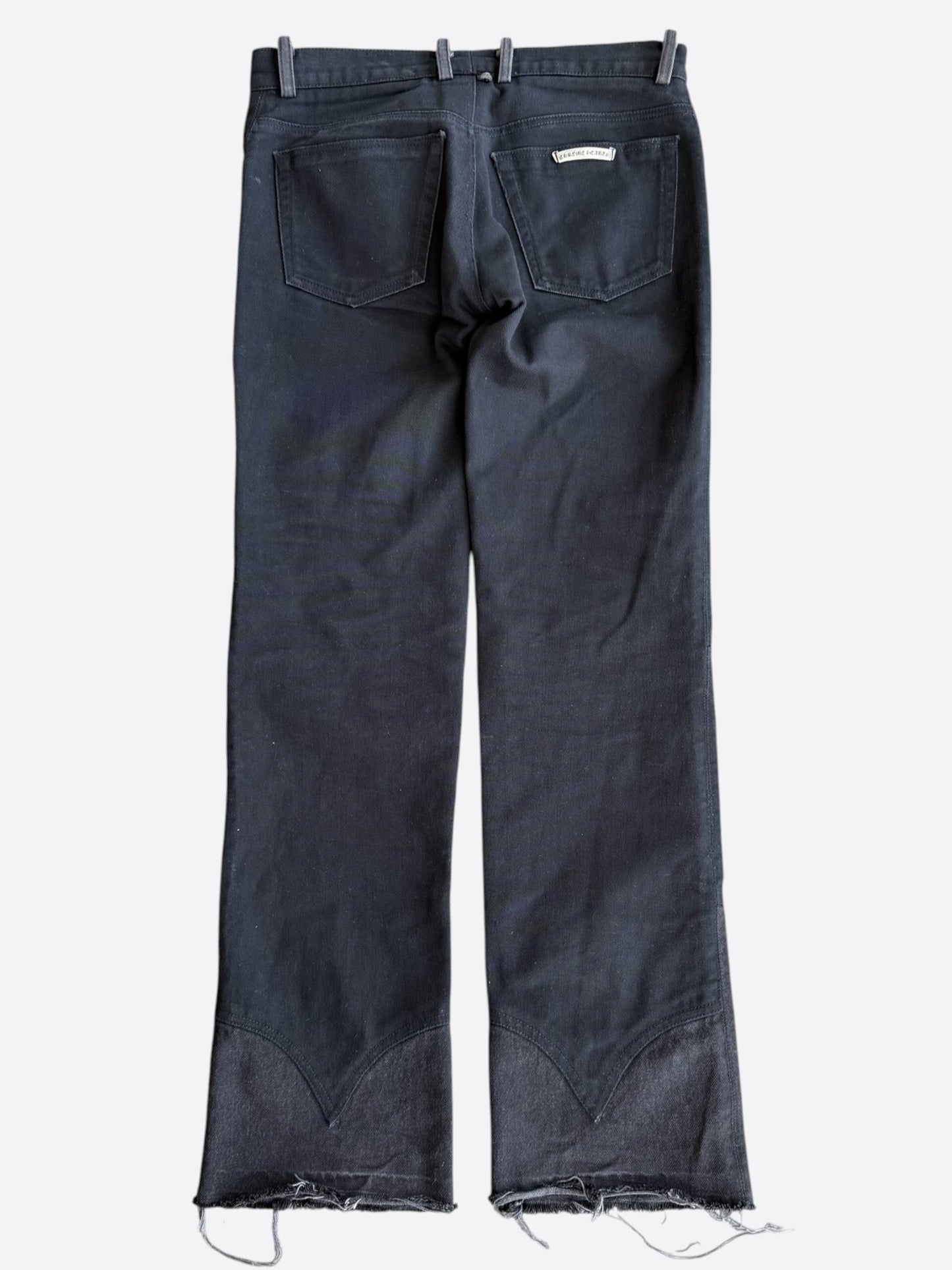 Chrome Hearts Black Double Fleur Knee Jeans
