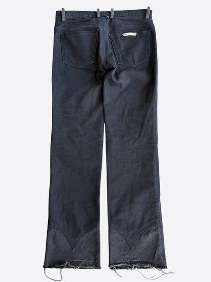 Chrome Hearts Black Double Fleur Knee Jeans