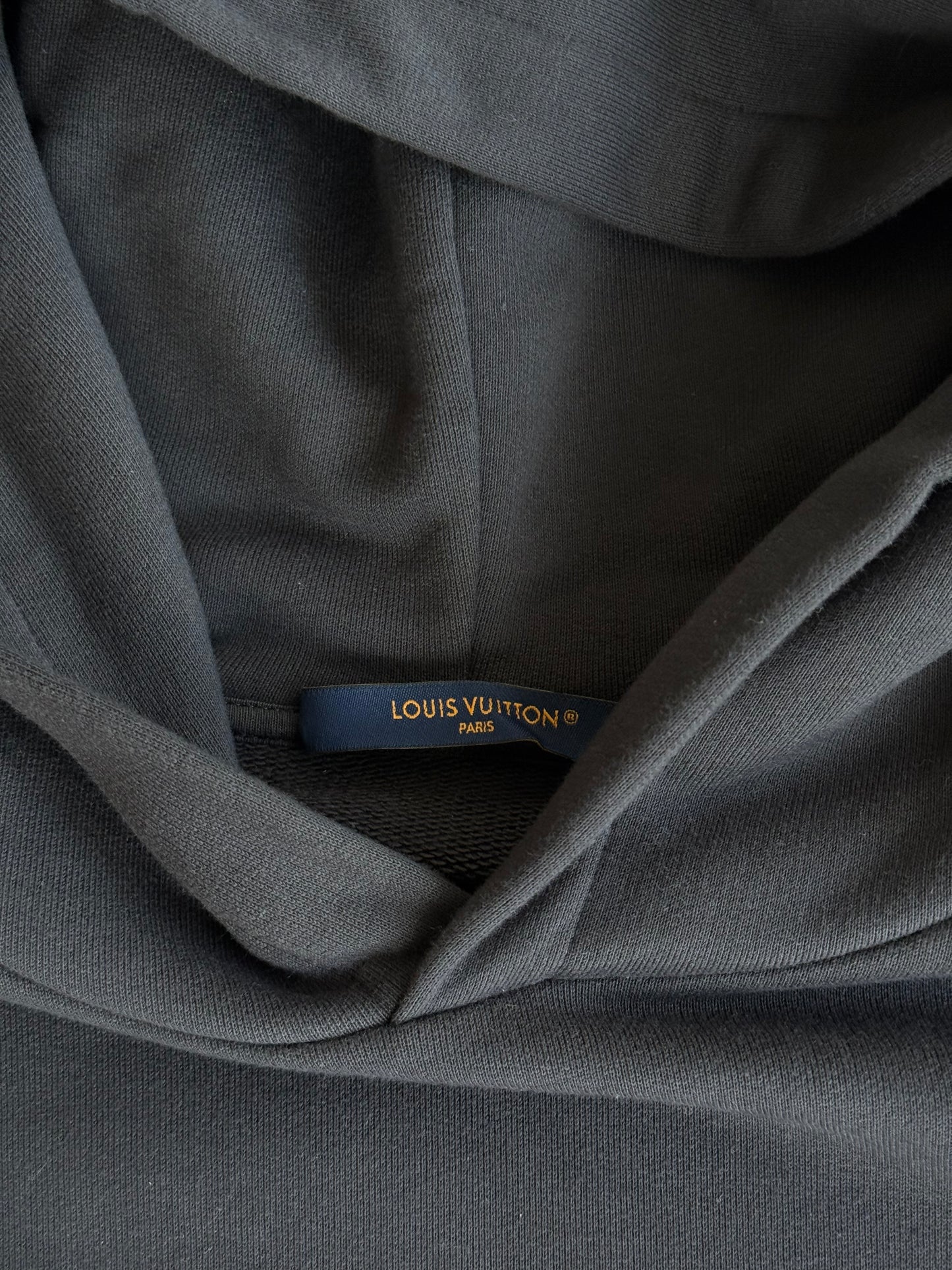 Louis Vuitton Black Embellished Signature Logo Hoodie