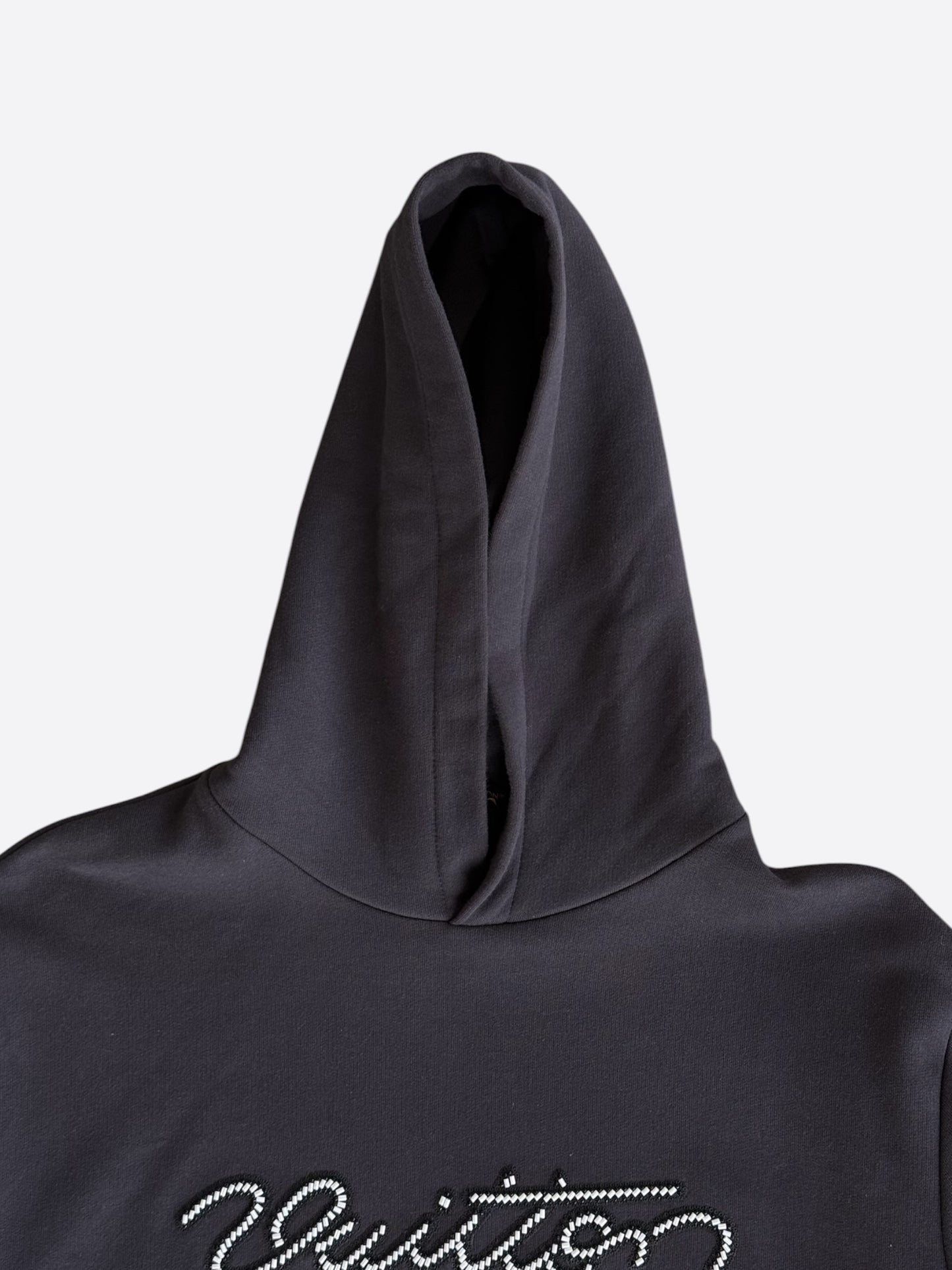 Louis Vuitton Black Embellished Signature Logo Hoodie