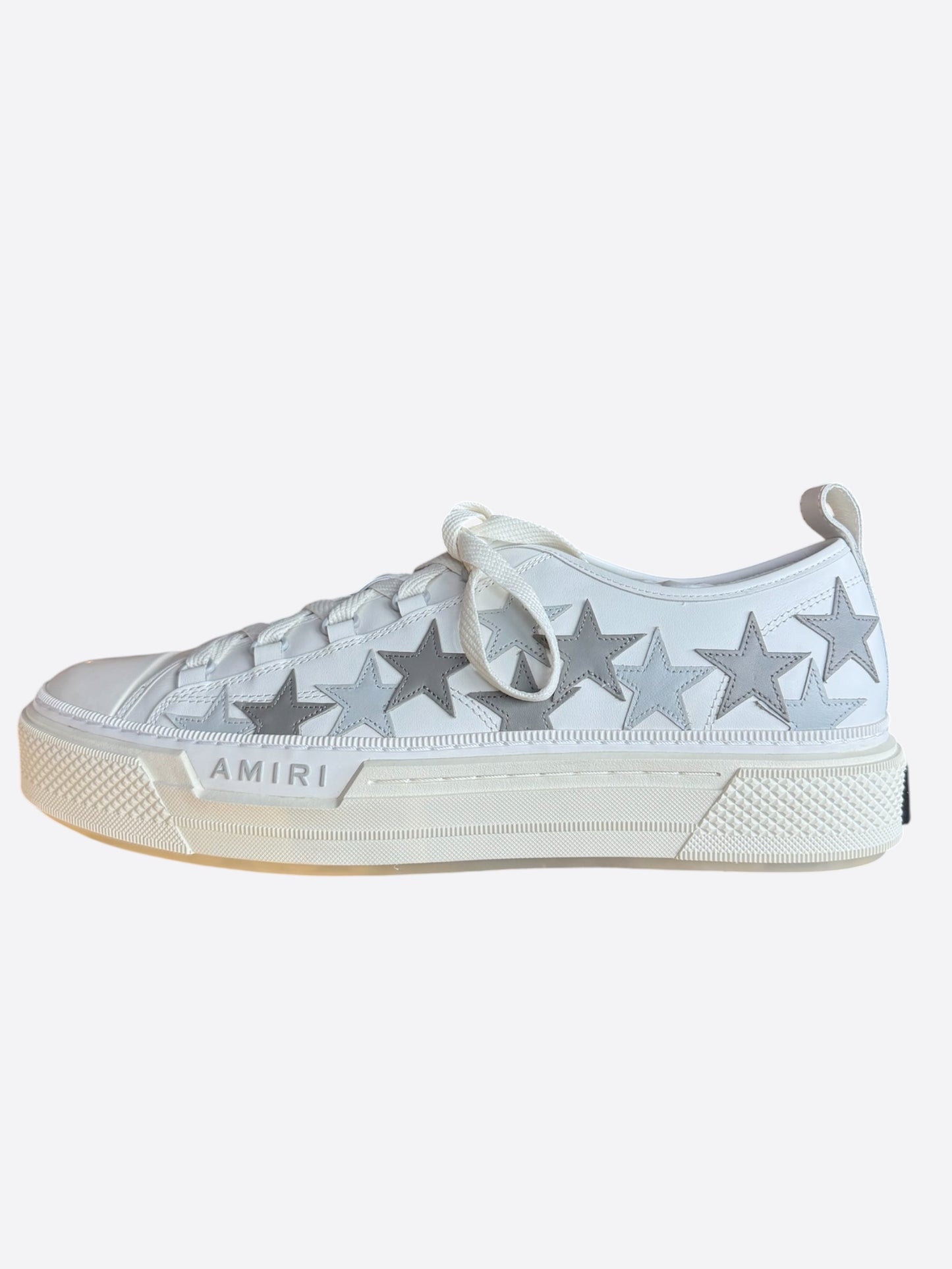 Amiri White & Grey Stars Low Top Sneakers