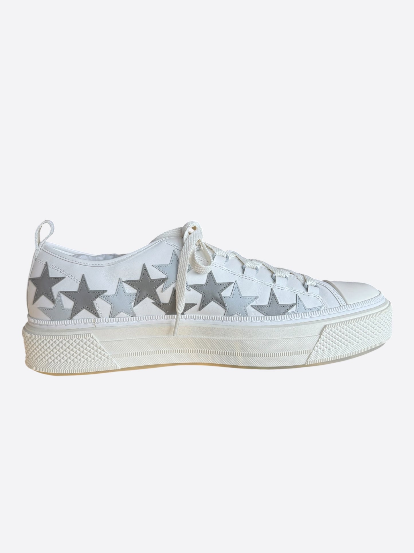 Amiri White & Grey Stars Low Top Sneakers