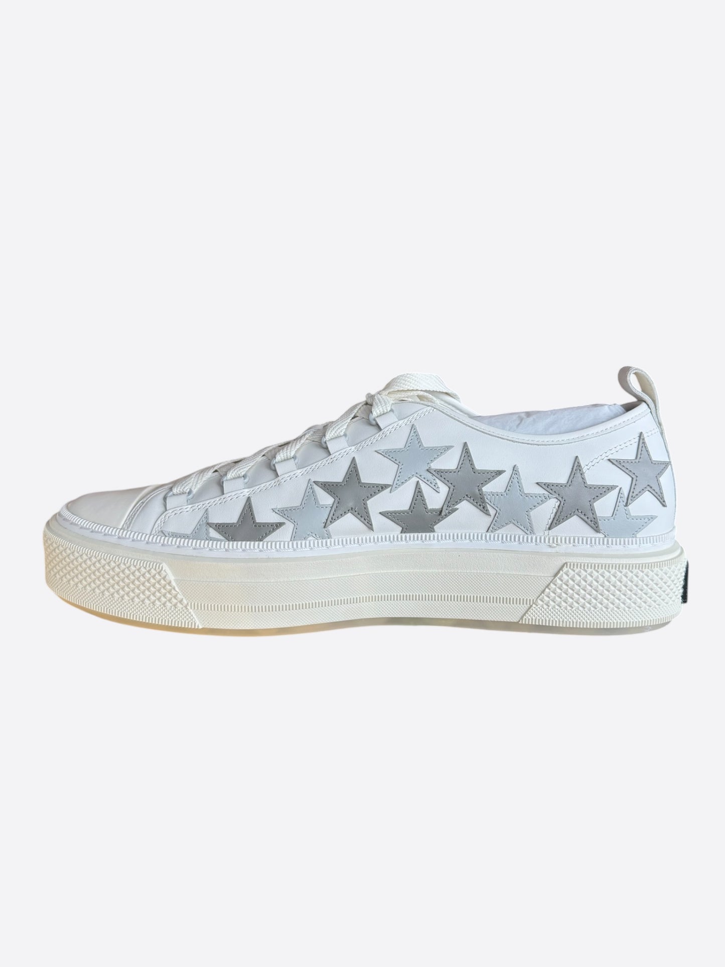 Amiri White & Grey Stars Low Top Sneakers