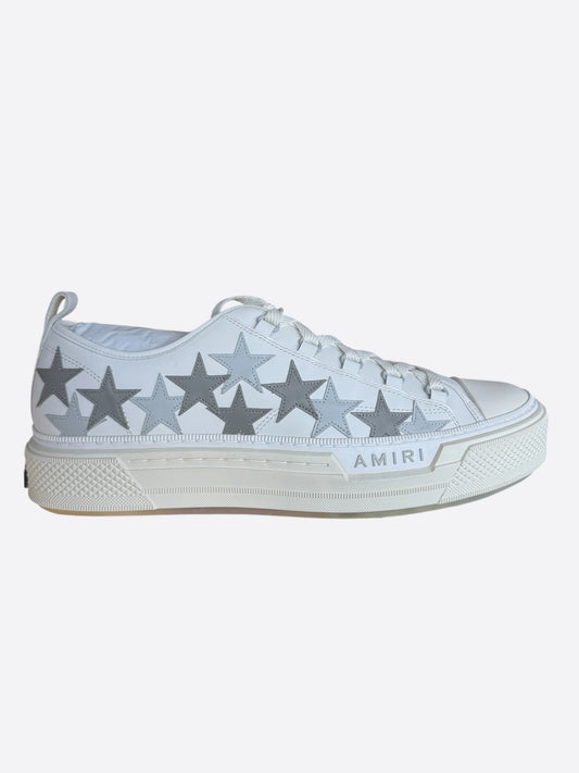 Amiri White & Grey Stars Low Top Sneakers
