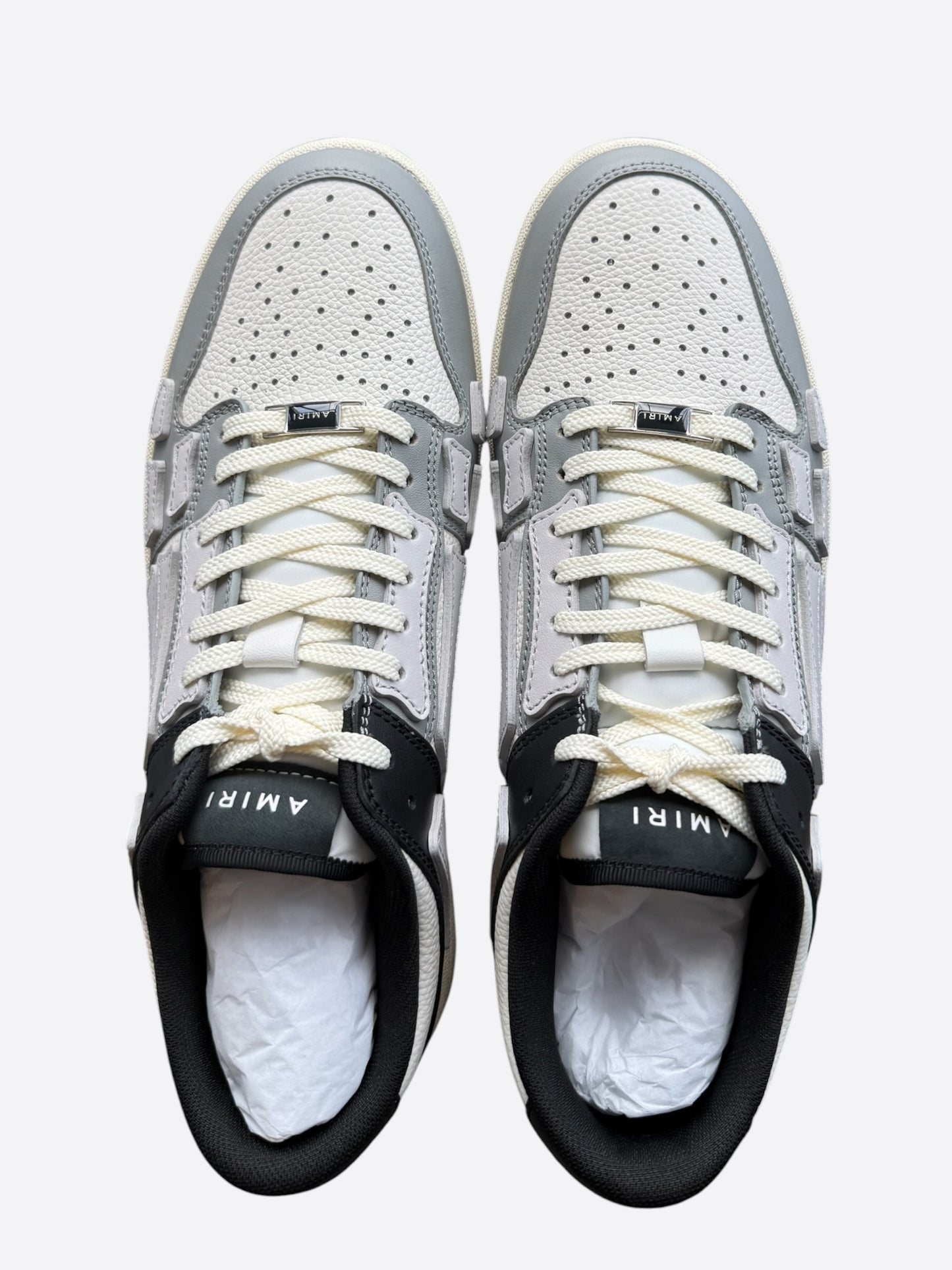 Amiri Grey & White Two Tone Skel Low Top Sneakers