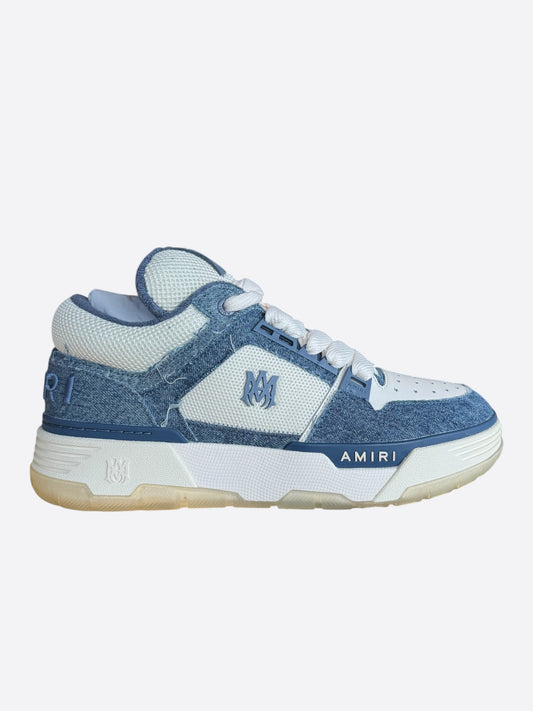 Amiri White & Washed Indigo Denim MA-1 Sneakers