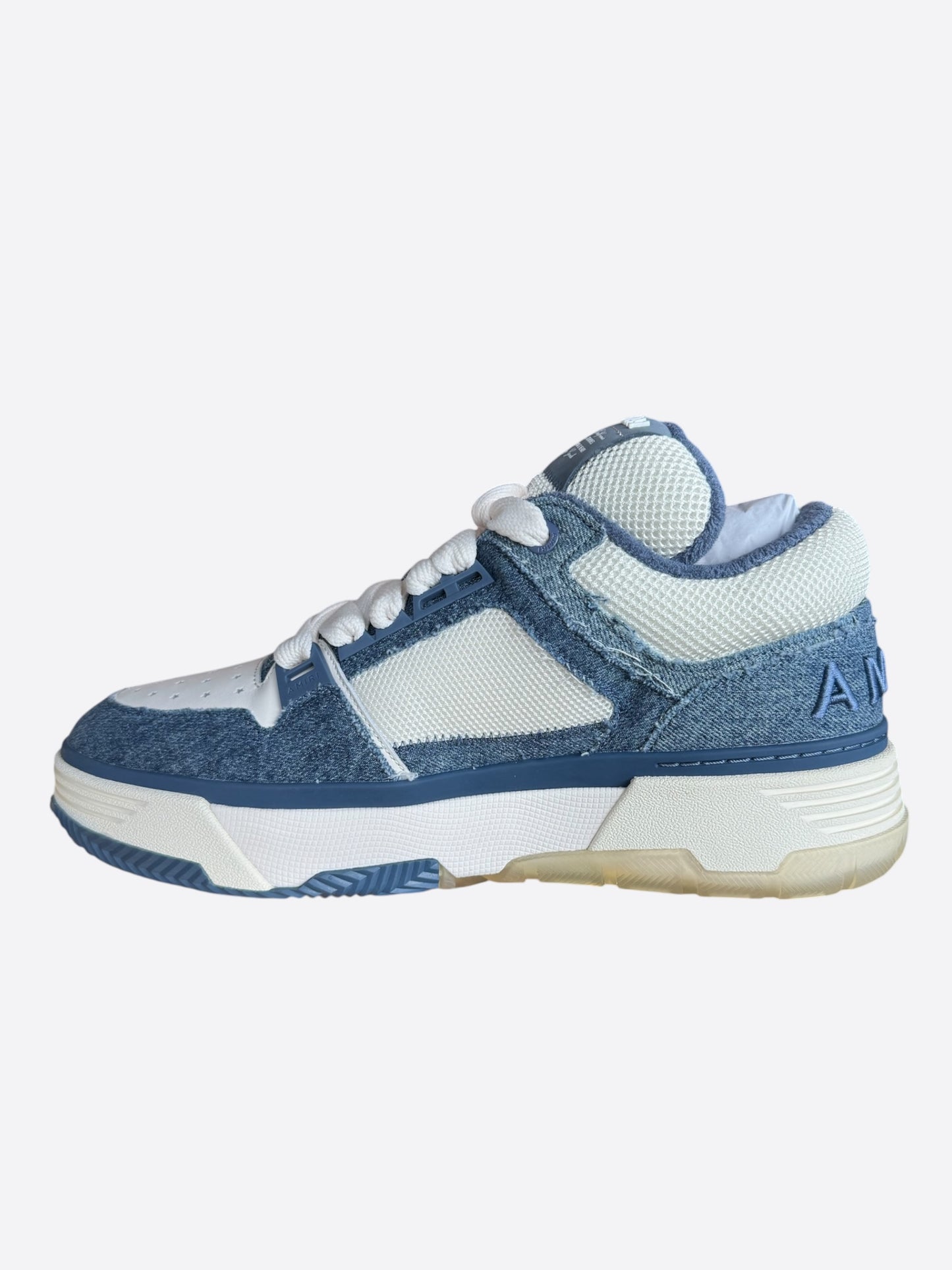 Amiri White & Washed Indigo Denim MA-1 Sneakers