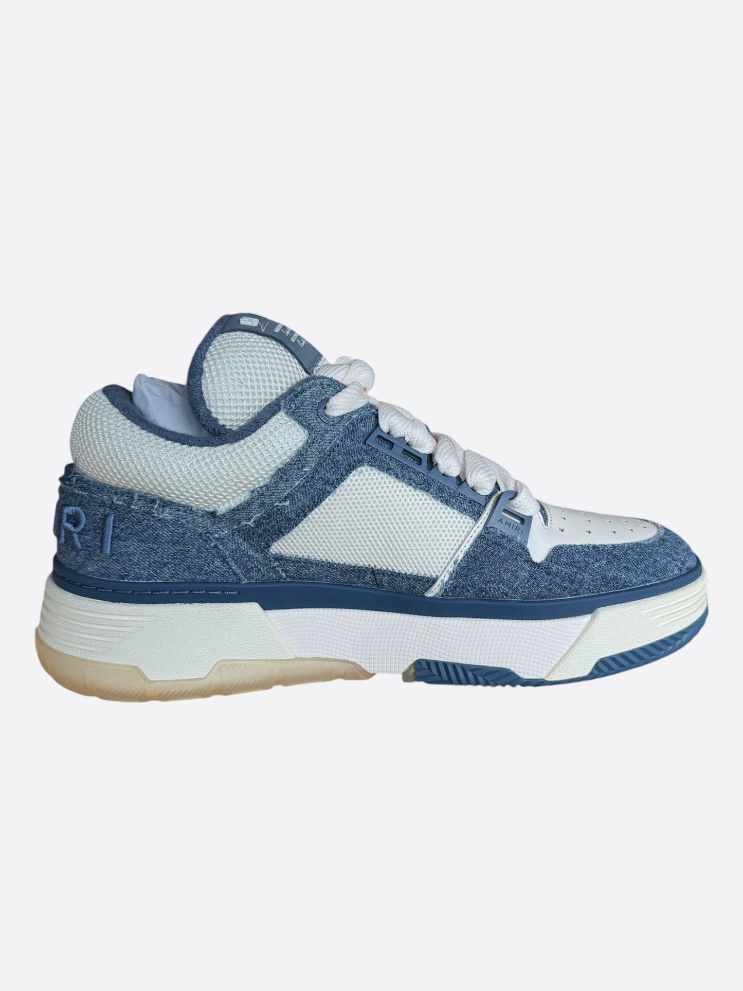 Amiri White & Washed Indigo Denim MA-1 Sneakers