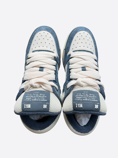 Amiri White & Washed Indigo Denim MA-1 Sneakers