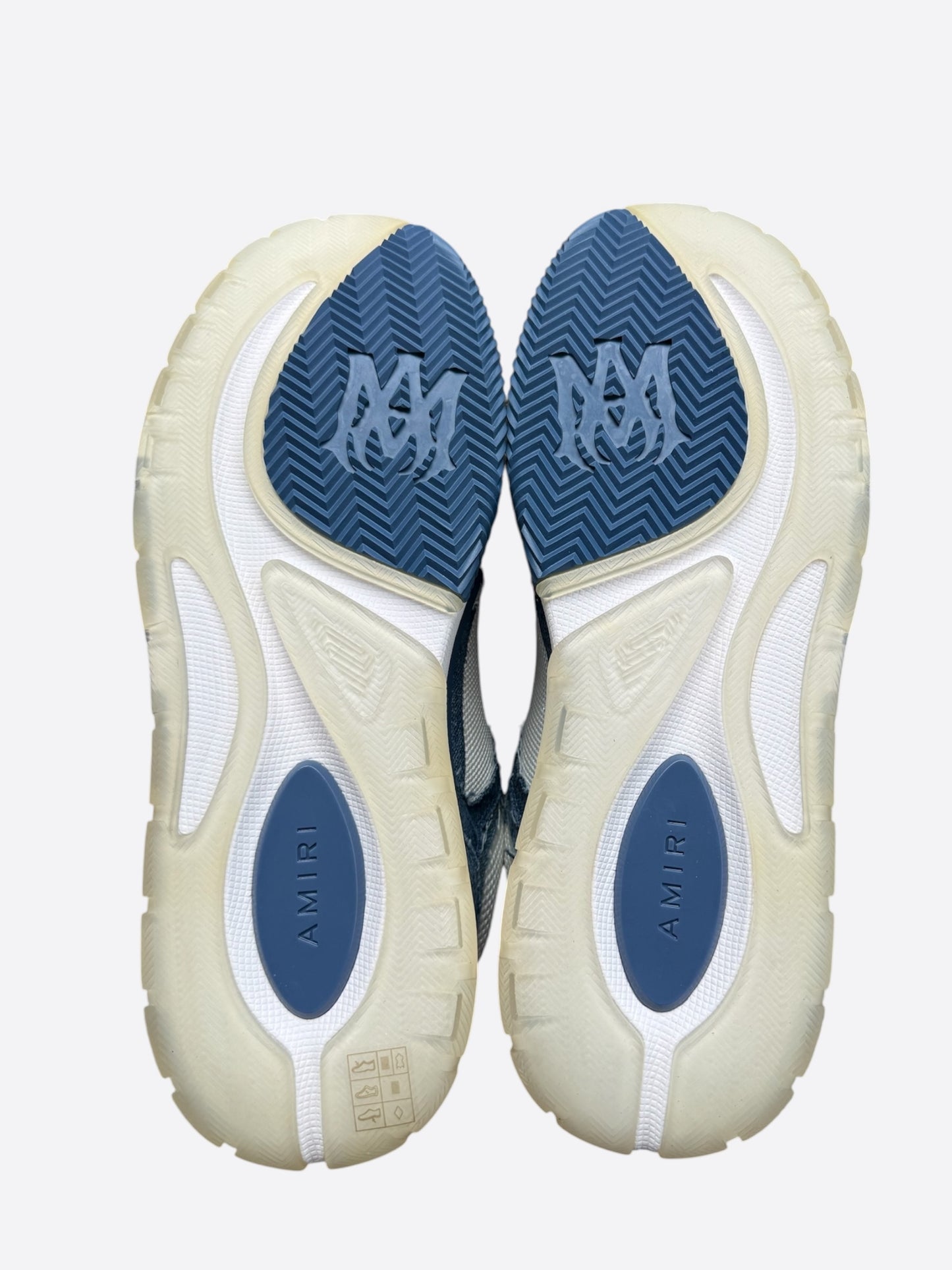 Amiri White & Washed Indigo Denim MA-1 Sneakers