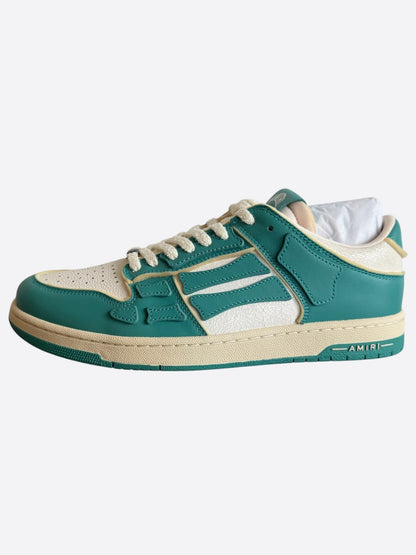 Amiri Sea Blue & White Collegiate Skel Low Top Sneakers