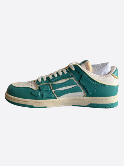Amiri Sea Blue & White Collegiate Skel Low Top Sneakers