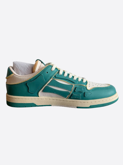 Amiri Sea Blue & White Collegiate Skel Low Top Sneakers