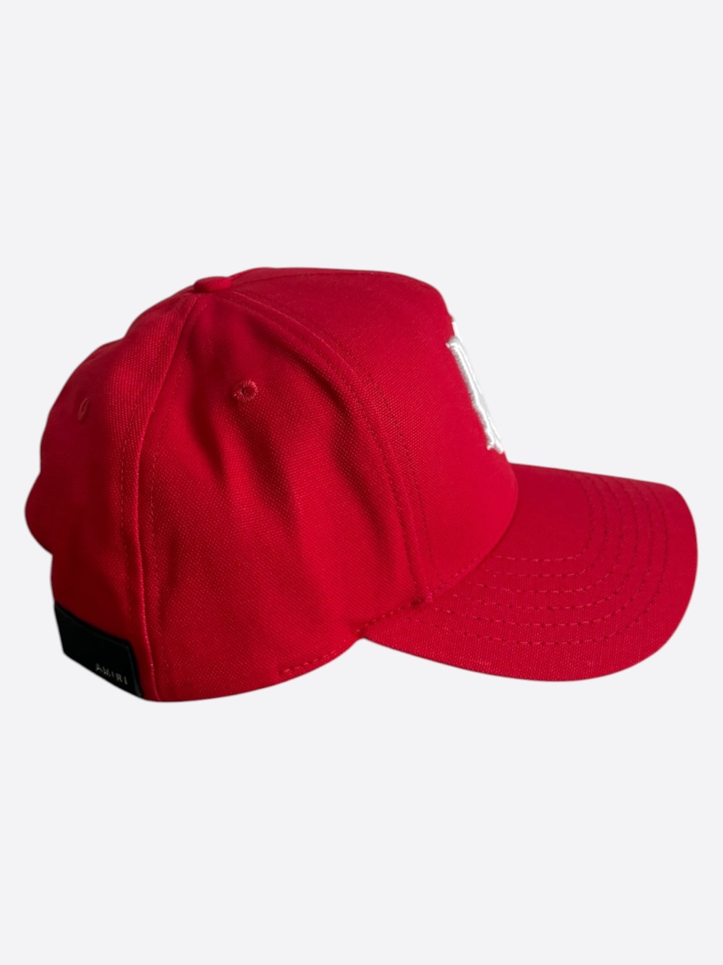 Amiri Red & White MA Logo Trucker Hat