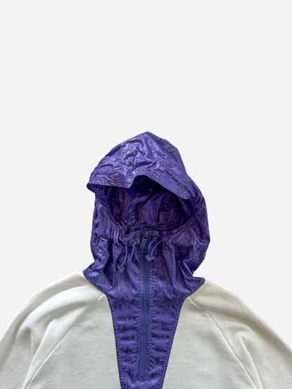 Dior White & Purple Oblique Hoodie Anorak