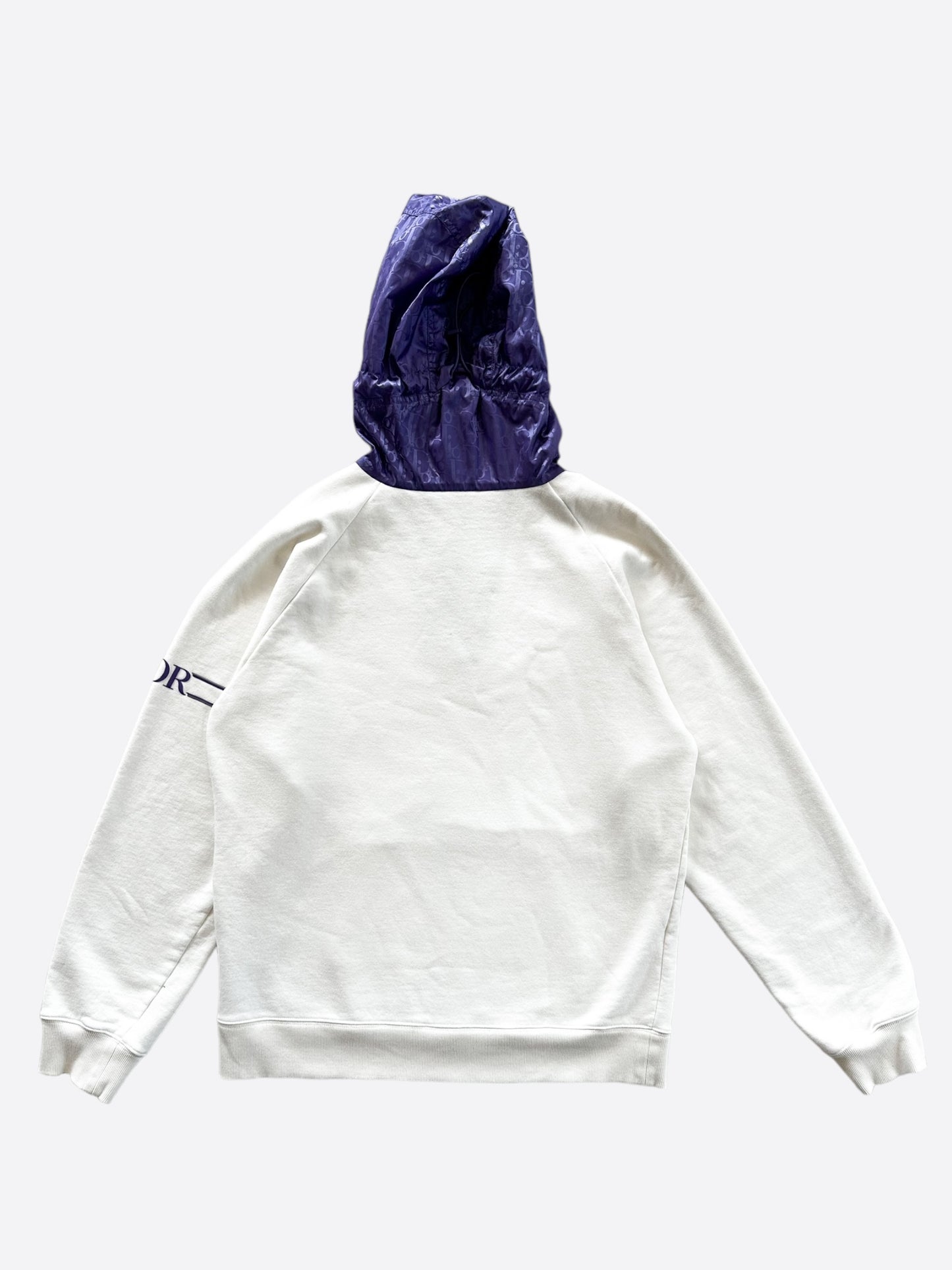 Dior White & Purple Oblique Hoodie Anorak