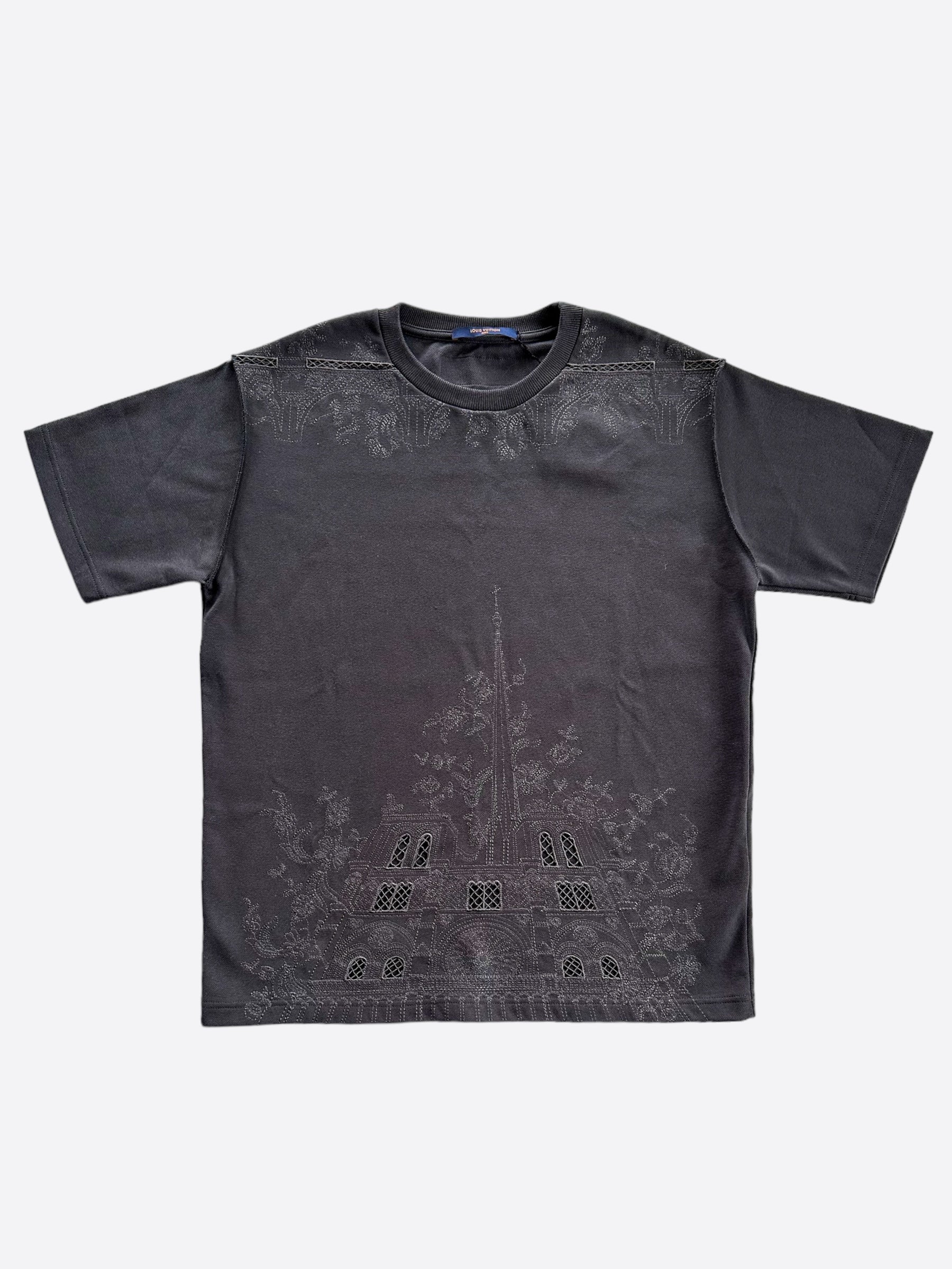 Louis Vuitton Grey Notre Dame Embroidered T-Shirt