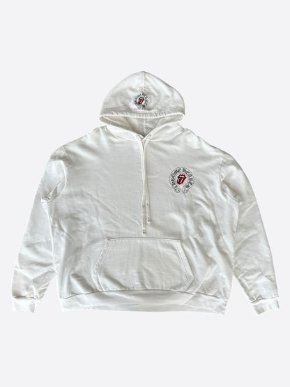 Chrome Hearts Rolling Stones White & Red Horseshoe Logo Hoodie