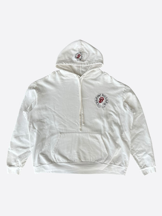 Chrome Hearts Rolling Stones White & Red Horseshoe Logo Hoodie