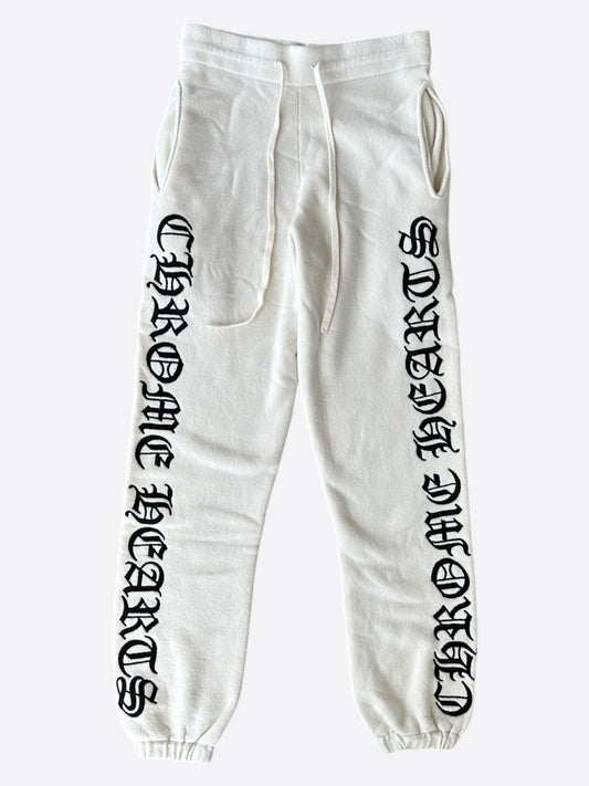 Chrome Hearts Beige & Black Embroidered Cashmere Sweatpants