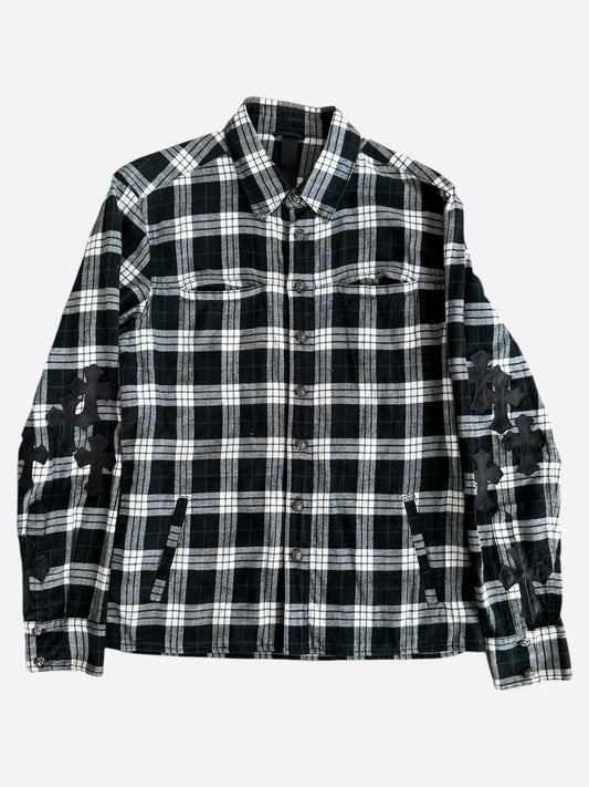 Chrome Hearts Black Plaid Cross Patch Flannel