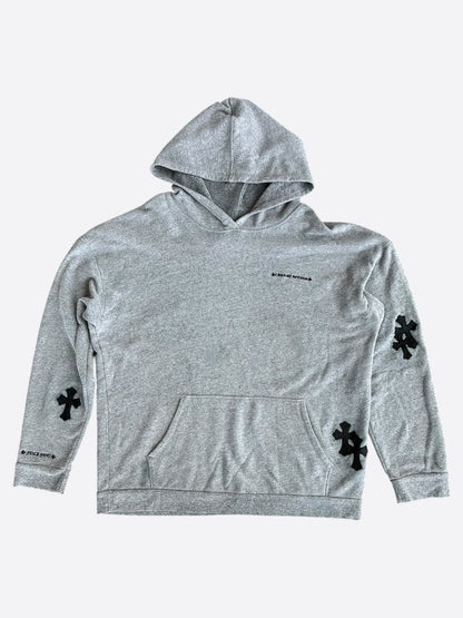 Chrome Hearts Grey & Black Cross Patch Hoodie