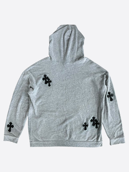 Chrome Hearts Grey & Black Cross Patch Hoodie