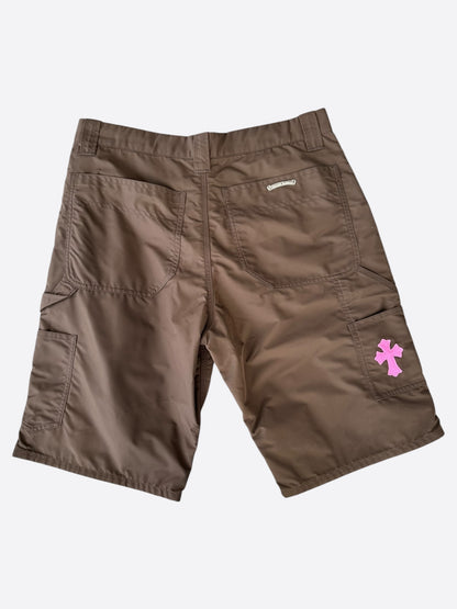 Chrome Hearts Brown Nylon & Leather Carpenter Shorts
