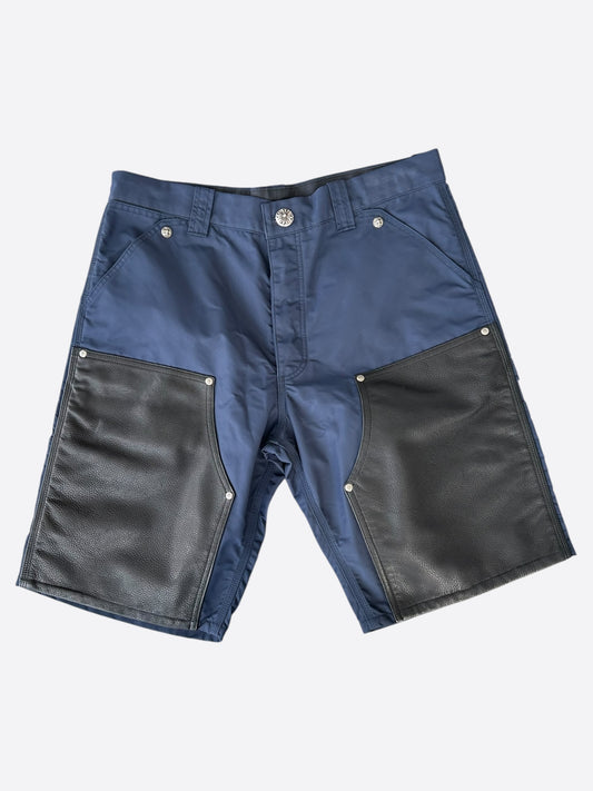 Chrome Hearts Navy Nylon & Leather Carpenter Shorts