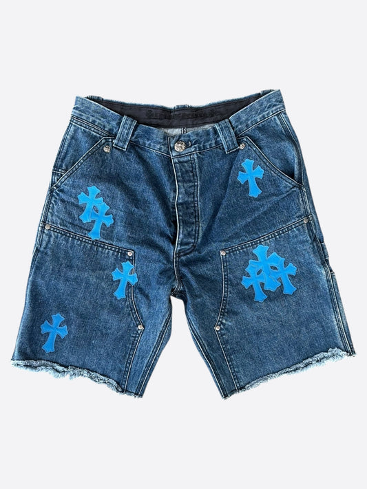 Chrome Hearts Blue Cross Patch Carpenter Shorts