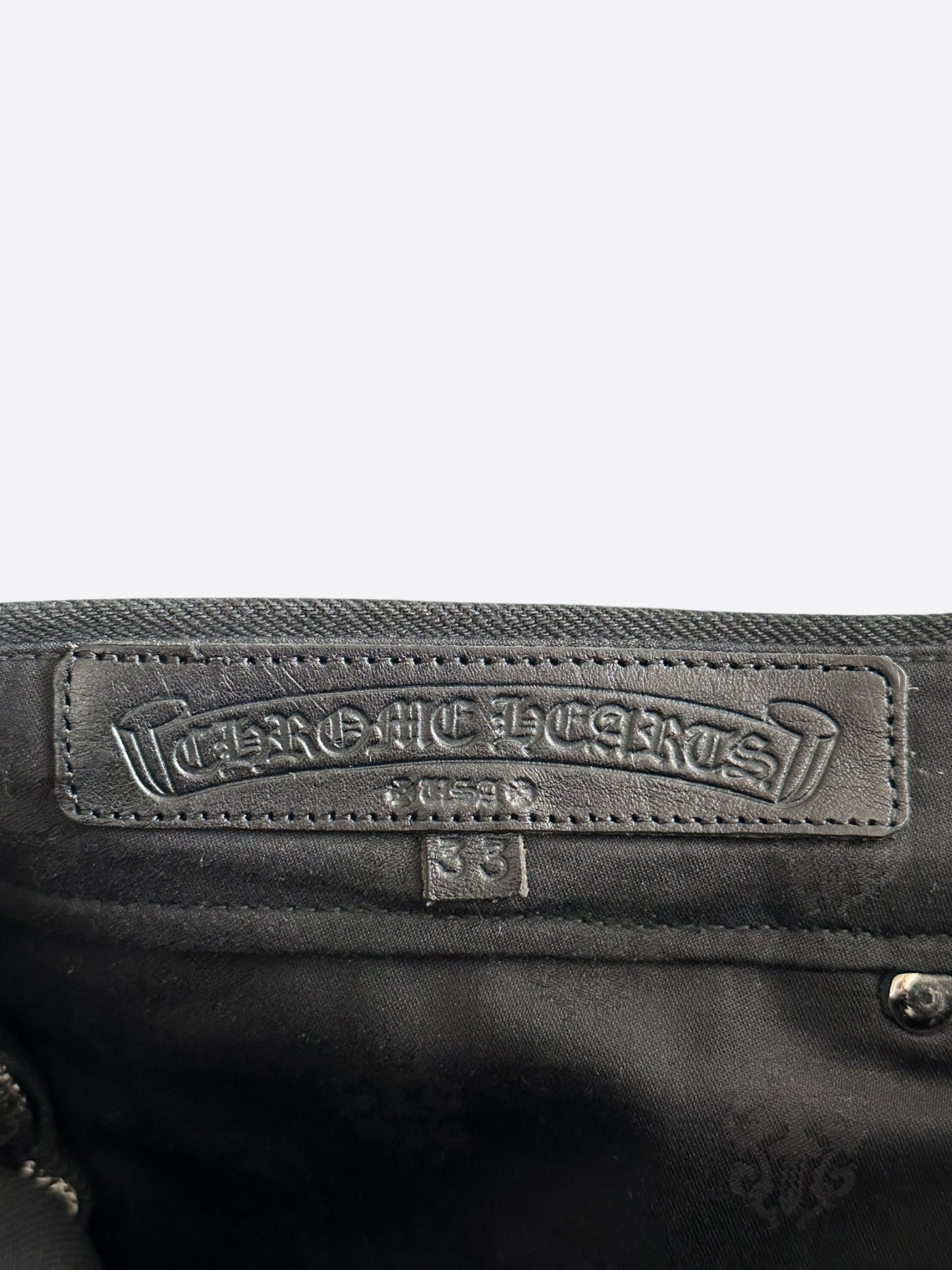 Chrome Hearts Black White & Red Cross Patch Jeans