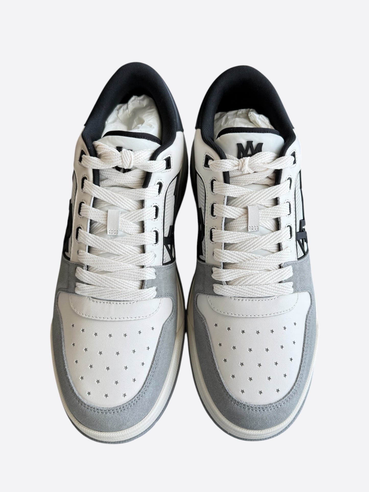Amiri White, Grey & Black Classic Logo Low Top Sneakers