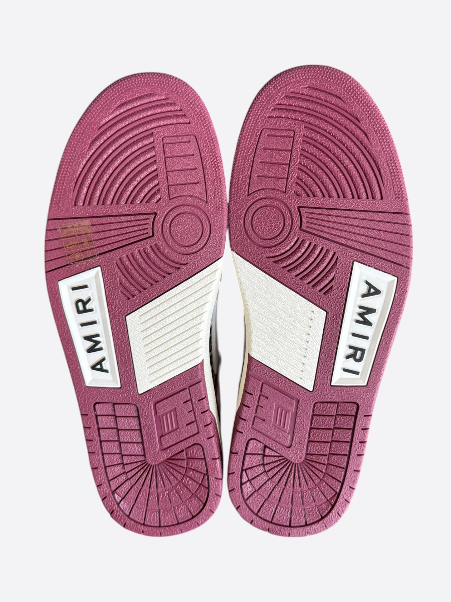 Amiri Burgundy, White & Leopard Skeleton Low Top Sneakers
