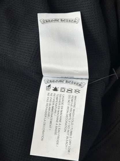 Chrome Hearts Black & White Script Logo Thermal Zip Up Hoodie