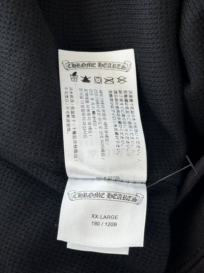 Chrome Hearts Black & White Script Logo Thermal Zip Up Hoodie