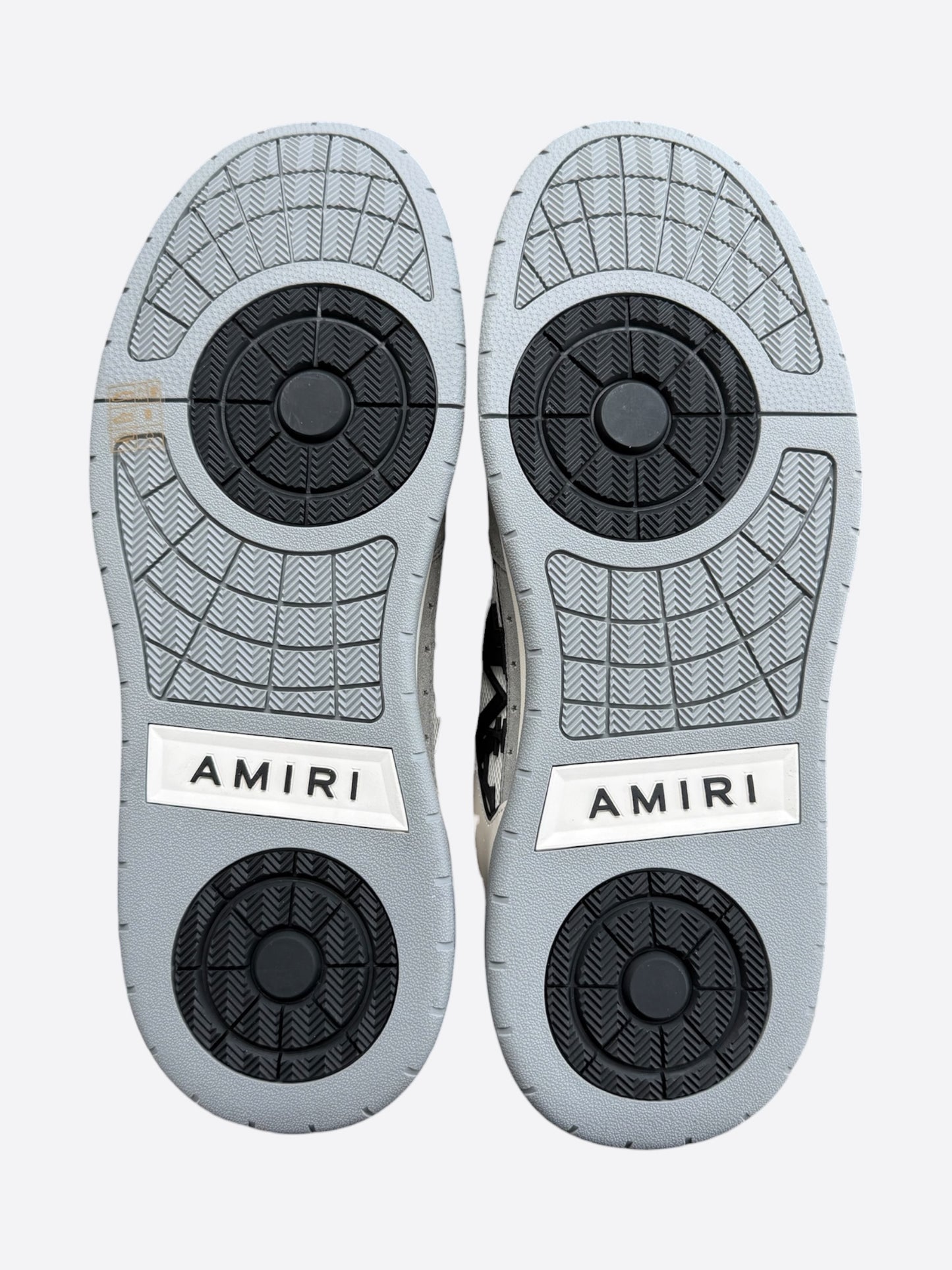 Amiri White, Grey & Black Classic Logo Low Top Sneakers