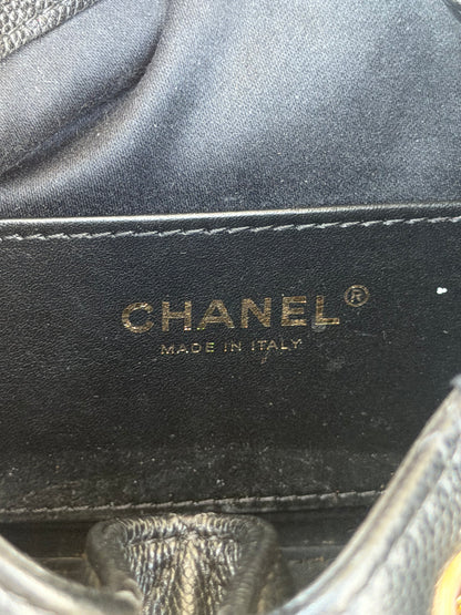 Chanel Black Caviar Quilted Medium 25 Bag