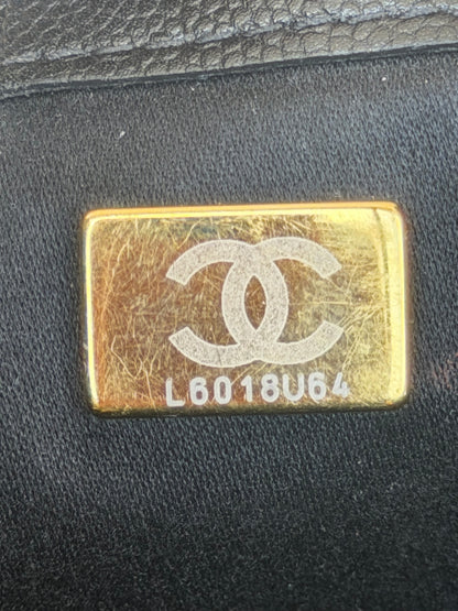 Chanel Black Caviar Quilted Medium 25 Bag