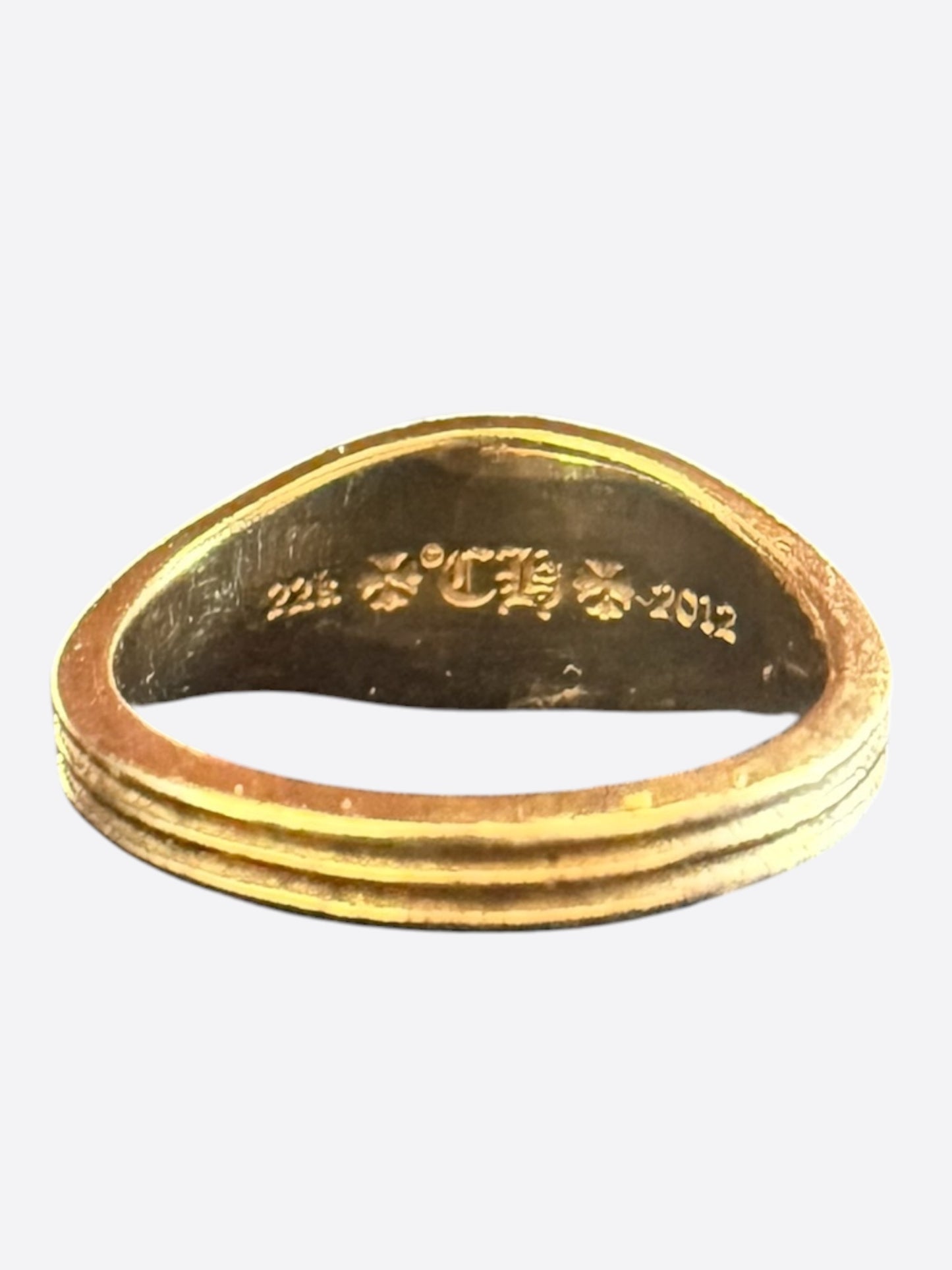Chrome Hearts 22K CH Crest Mini Ring