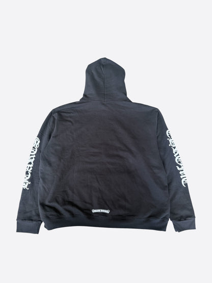 Chrome Hearts Black & White Script Logo Thermal Zip Up Hoodie
