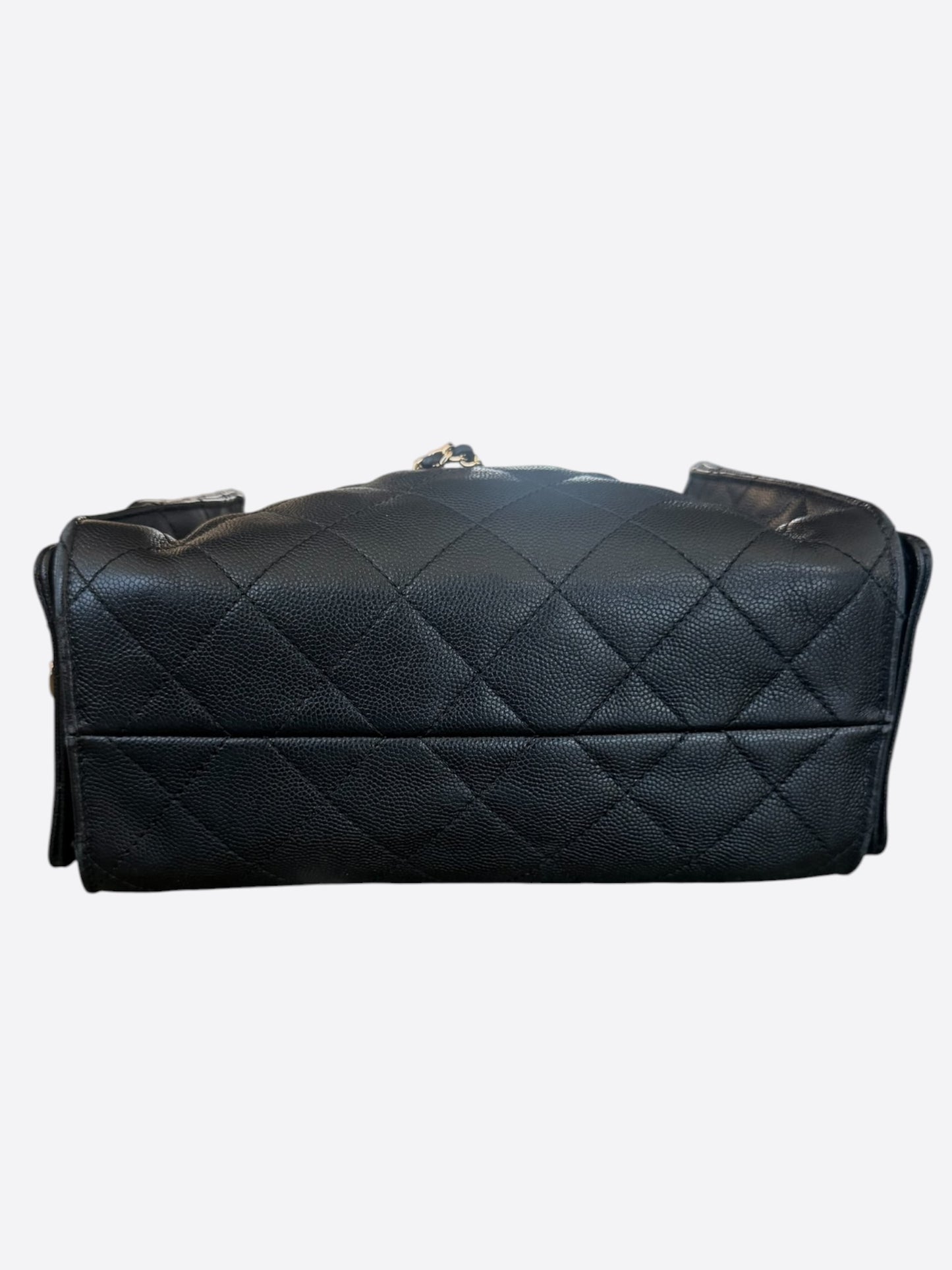 Chanel Black Caviar Quilted Medium 25 Bag